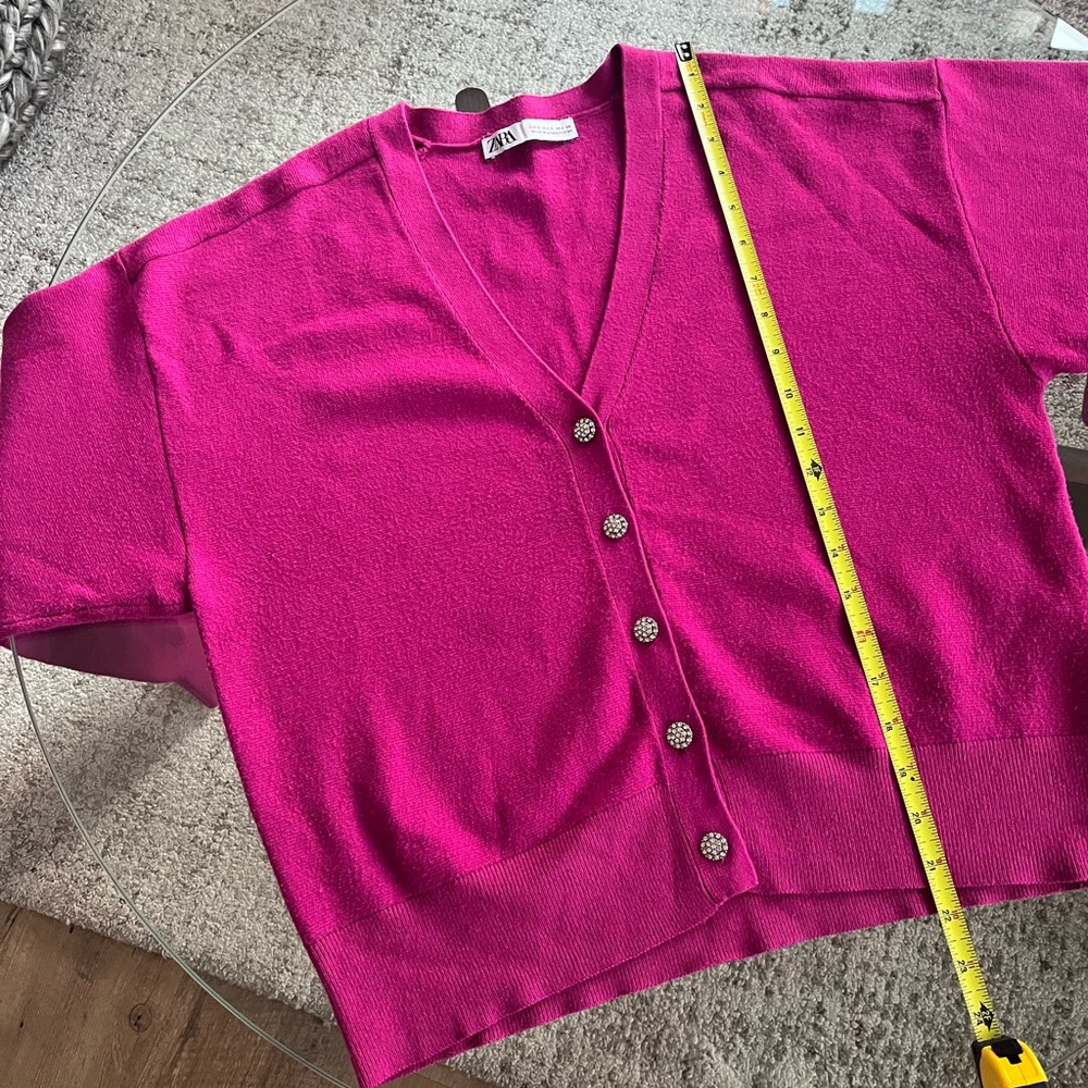 Zara Jewel Button Knit Cardigan Sz S - Picture 10 of 13
